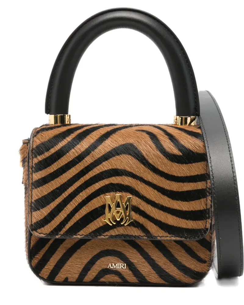 Amiri micro MA Zebra tote bag - Braun Braun
