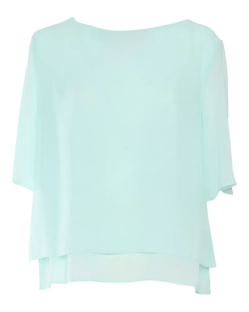 Clips Drapierte Chiffonbluse - Blau Blau