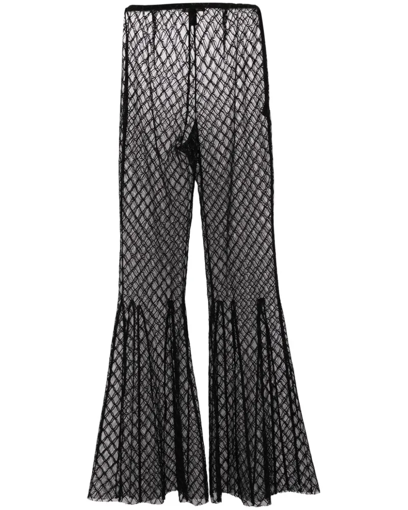 Kiki De Montparnasse Hose mit ausgestelltem Bein - Schwarz Schwarz