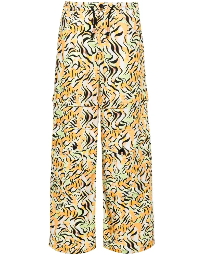 Marni Gerade Hose mit Animal-Print - Orange Orange