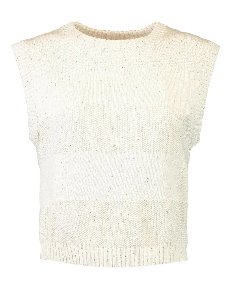 Brunello Cucinelli striped-pattern tank top - Nude Nude