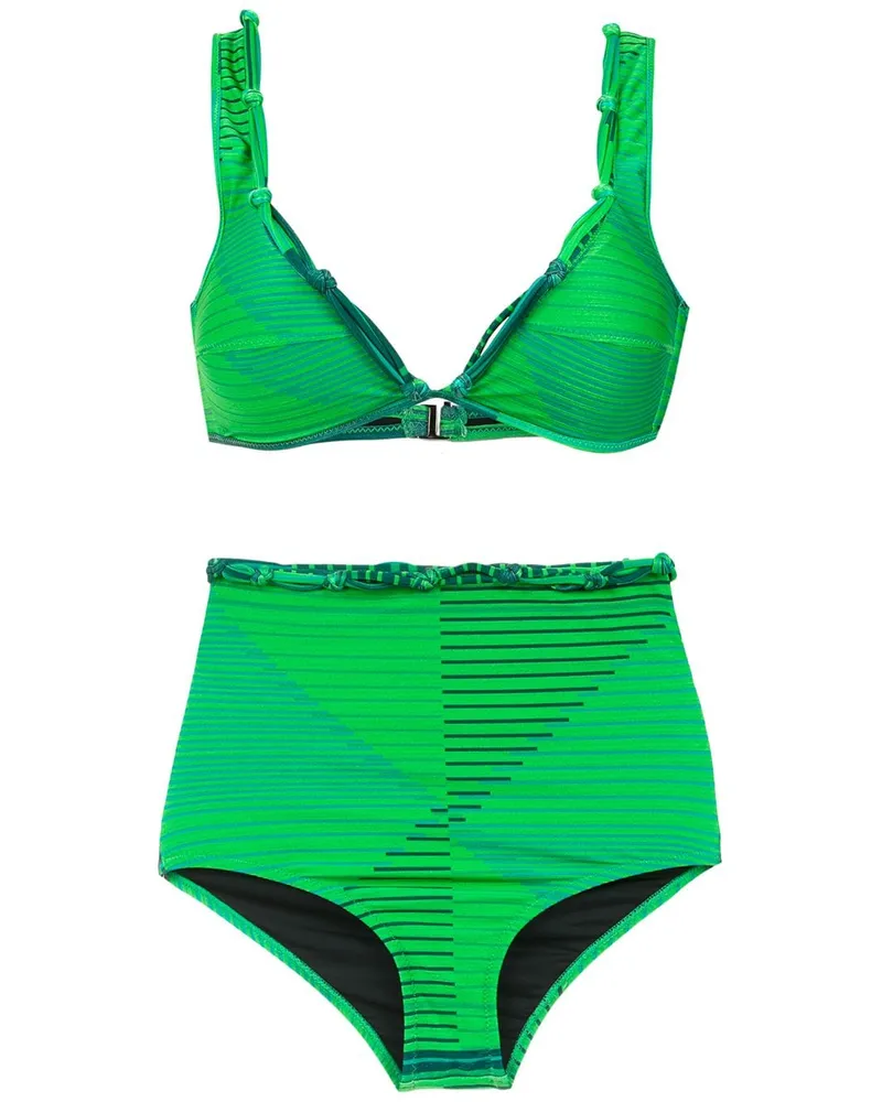 Amir Slama Bikini mit Print - Grün Grün
