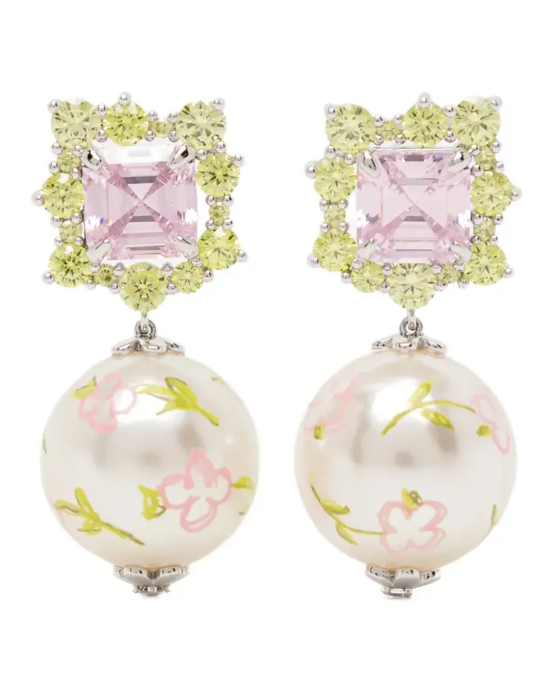 SHUSHU/TONG Bemalte Ohrringe mit Kunstperlen - Silber Silber