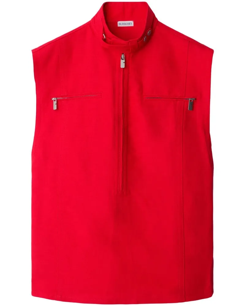 Burberry Canvas-Tanktop mit Reißverschluss - Rot Rot