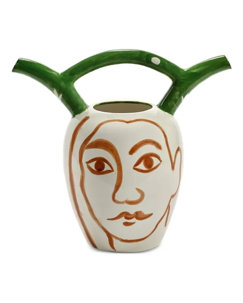 Serax Vase mit Gesicht-Print - Weiß Weiß