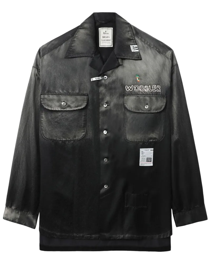 MIHARAYASUHIRO Hemd mit Logo-Patch - Grau Grau