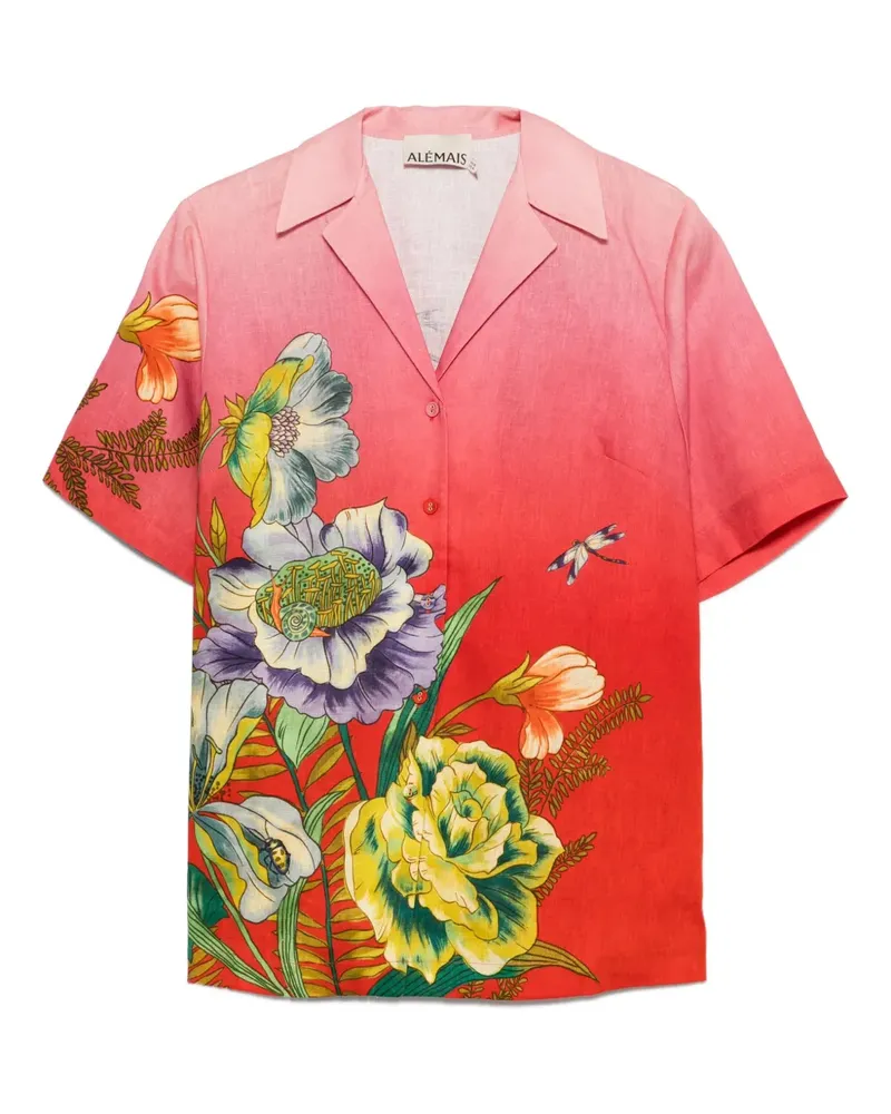 ALEMAIS Inez Leinenhemd mit Blumen-Print - Rosa Rosa