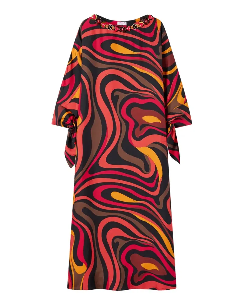 Emilio Pucci Bestickter Kaftan mit Marmo-Print - Schwarz Schwarz