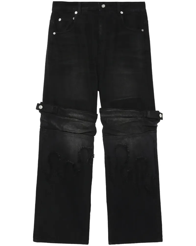 WE 11 DONE Hose im Layering-Look - Schwarz Schwarz