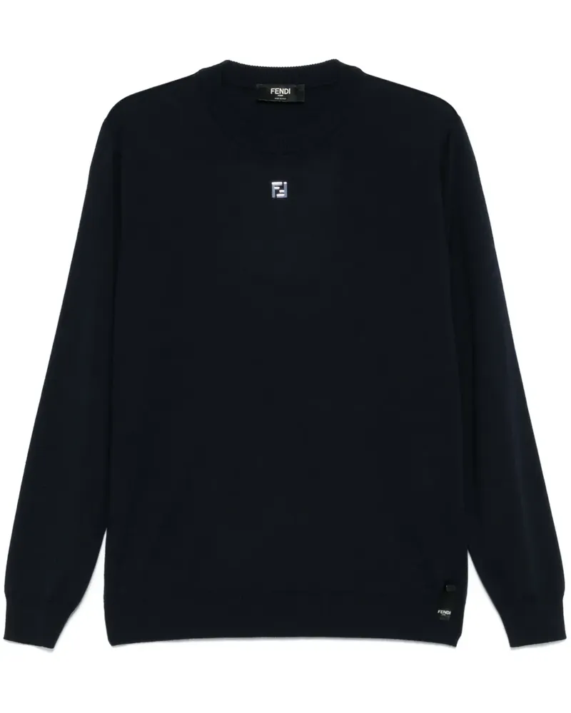 Fendi Sweatshirt mit FF-Schild - Blau Blau