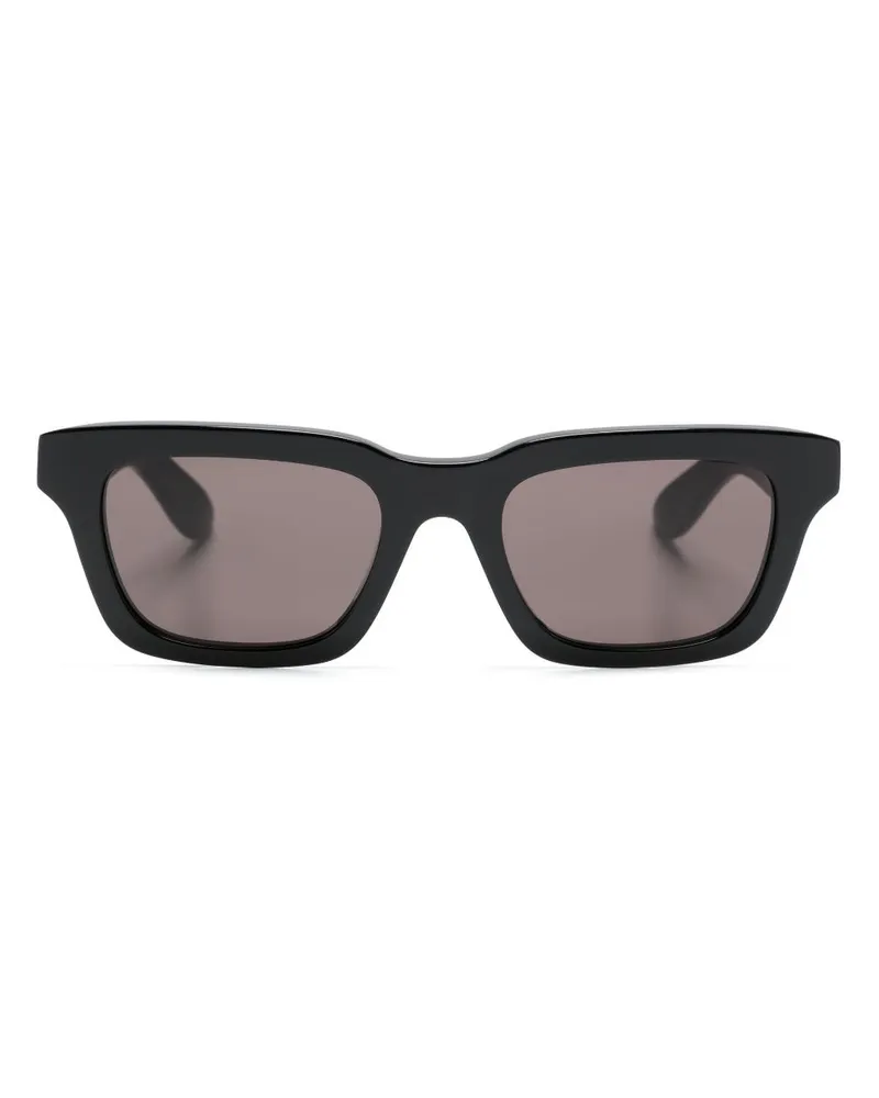 Alexander McQueen Sonnenbrille mit eckigem Gestell - Schwarz Schwarz