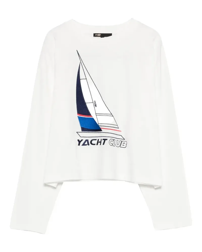 Maje T-Shirt mit Yacht Club-Stickerei - Weiß Weiß