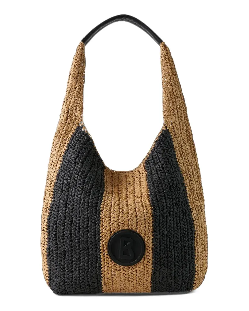 Bogner Agno Rory Tote Bag aus Stroh mit Streifen - Nude Nude