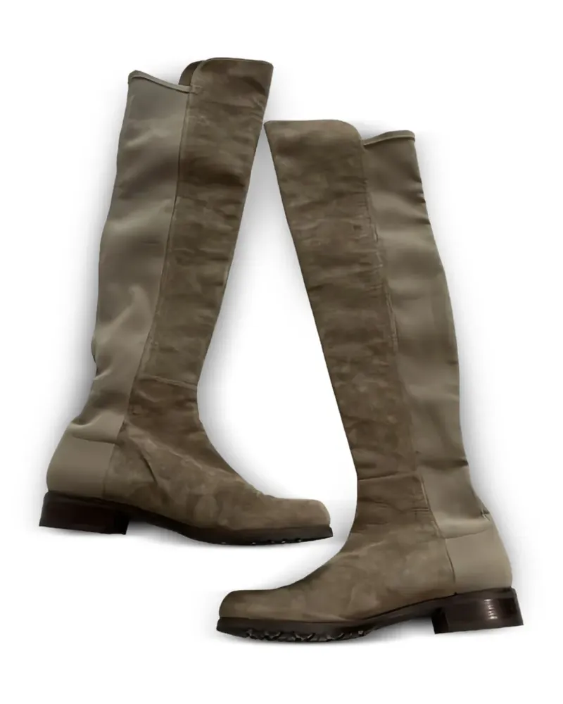 Stuart Weitzman Timber Stiefel aus Wildleder - Nude Nude