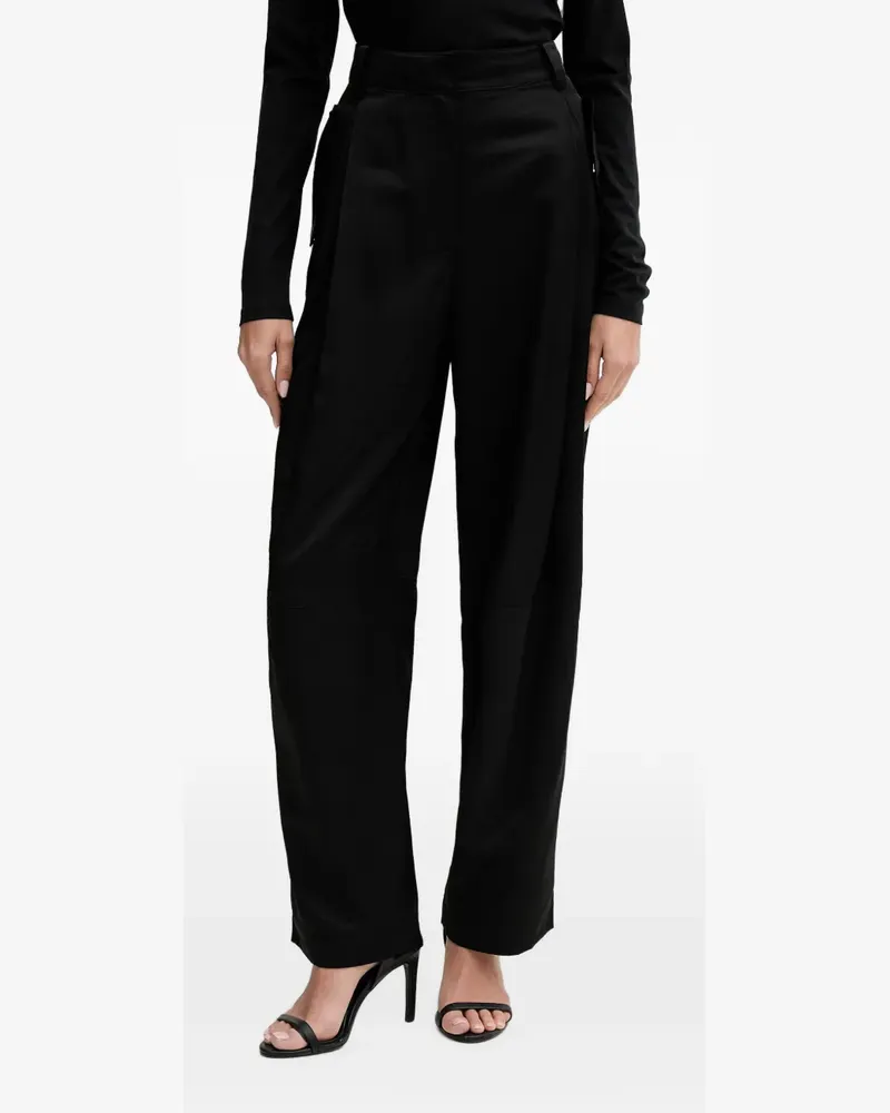 Sisley pleated tapered trousers - Schwarz Schwarz