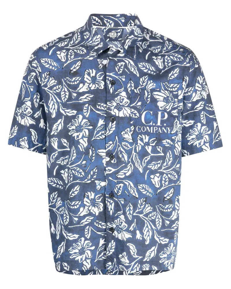 C.P. Company Hemd mit Blumen-Print - Blau Blau