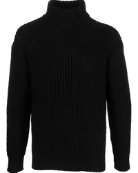 Roberto Collina Grob gestrickter Rollkragenpullover Schwarz