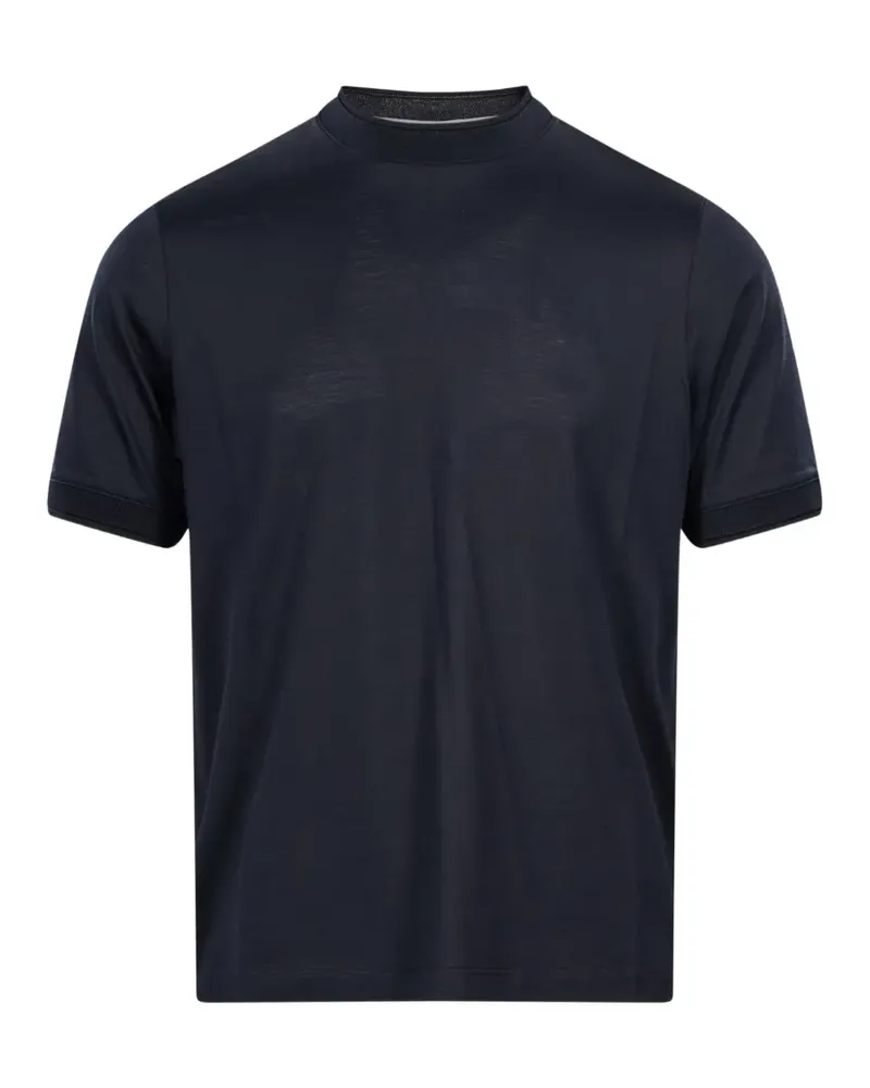 Canali T-Shirt mit Stehkragen - Blau Blau