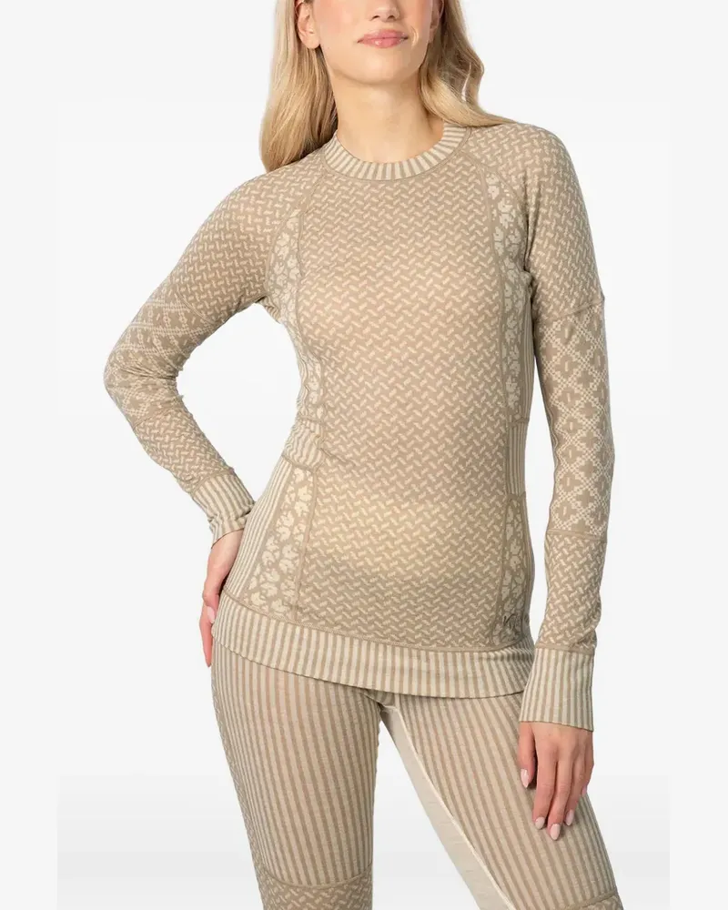 Kari Traa Smekker patterned long-sleeve T-shirt - Braun Braun