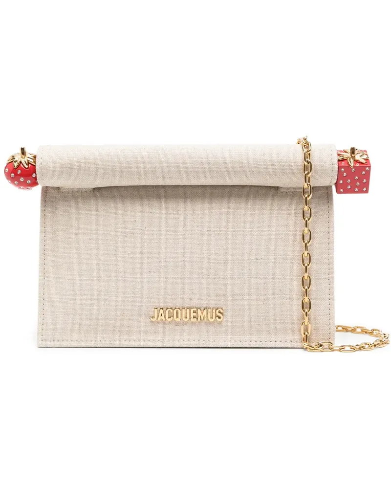Jacquemus Clutch mit Erdbeerdetail - Nude Nude