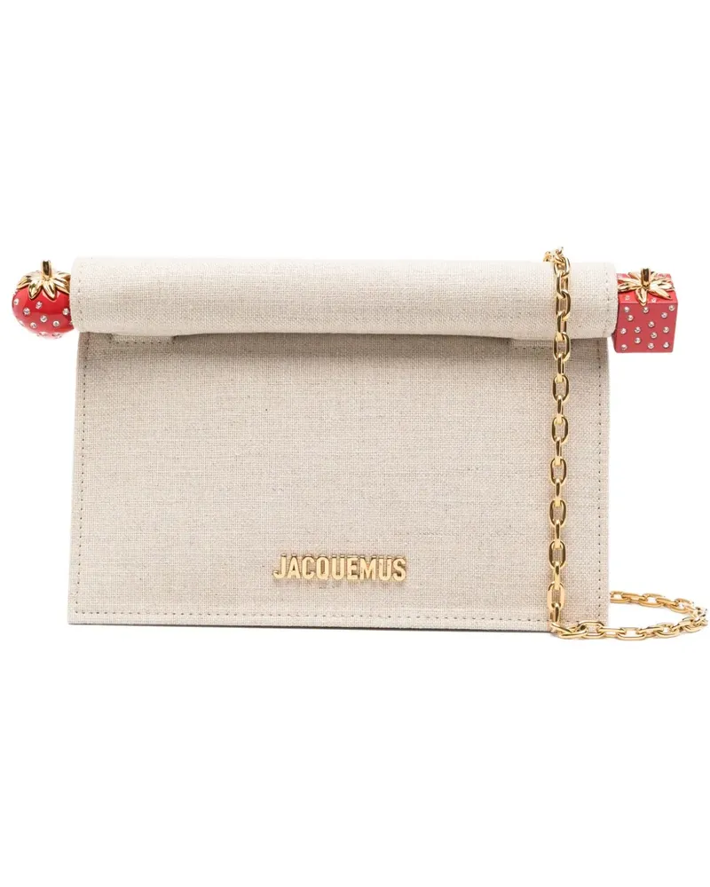Jacquemus Clutch mit Erdbeerdetail - Nude Nude