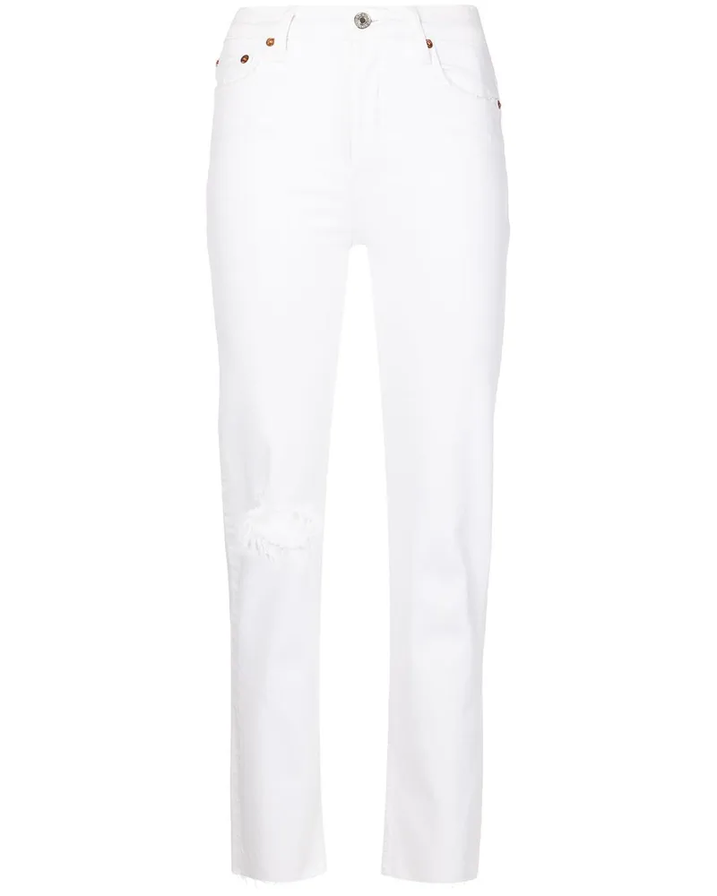 RE/DONE Jeans im Distressed-Look - Weiß Weiß