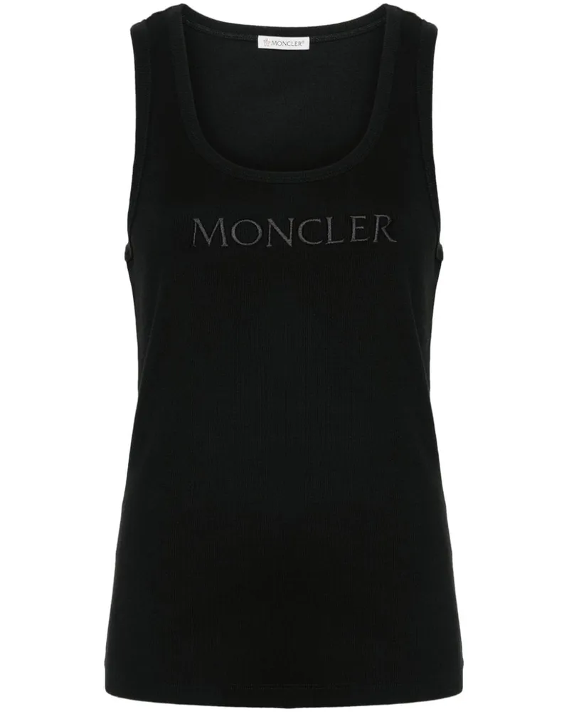 Moncler Tanktop mit Logo-Stickerei - Schwarz Schwarz