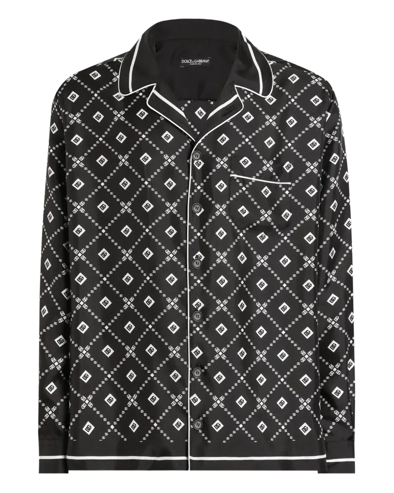 Dolce & Gabbana Geometrisch gemustertes Hemd - Schwarz Schwarz