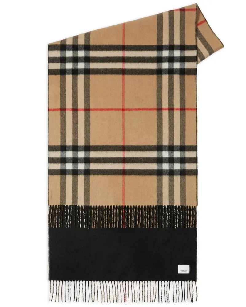Burberry Karierter Kaschmirschal - Nude Nude