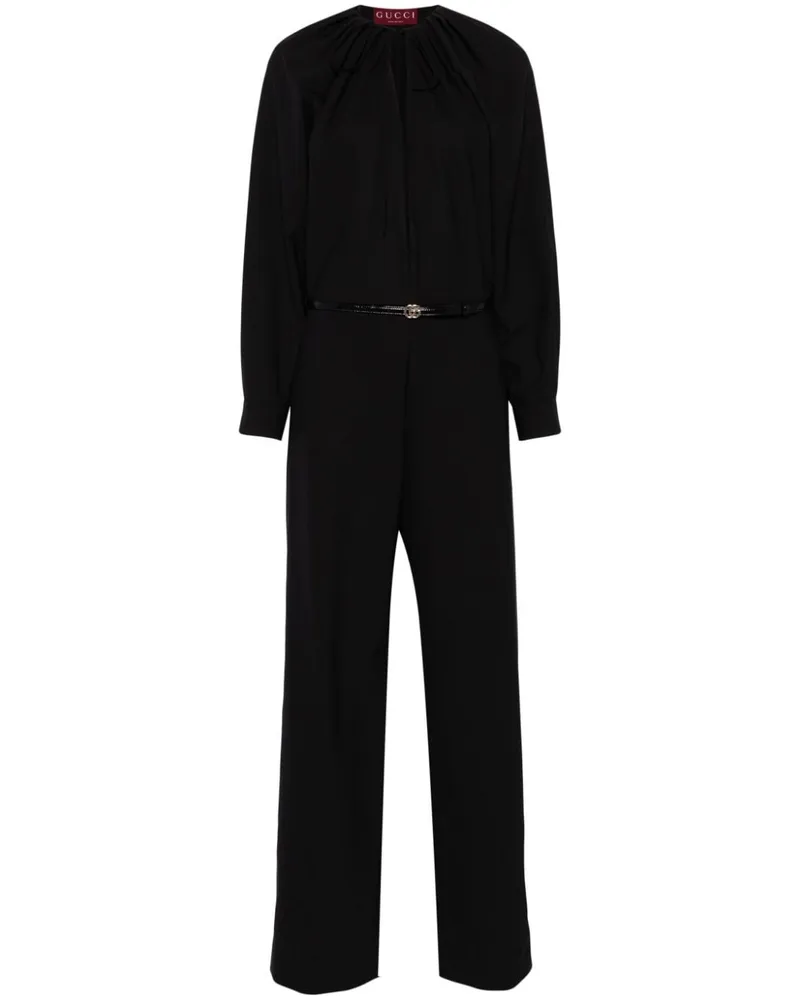 Gucci Jumpsuit mit Schlüssellochausschnitt Schwarz