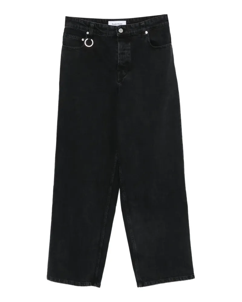 Études Studio logo-patch loose-fit jeans - Schwarz Schwarz