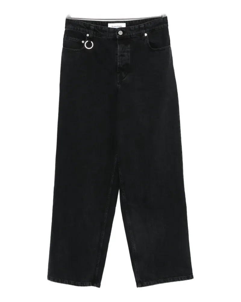 Études Studio logo-patch loose-fit jeans - Schwarz Schwarz