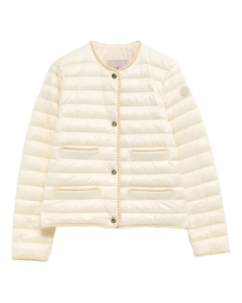 Moncler braided-trim quilted jacket - Nude Nude