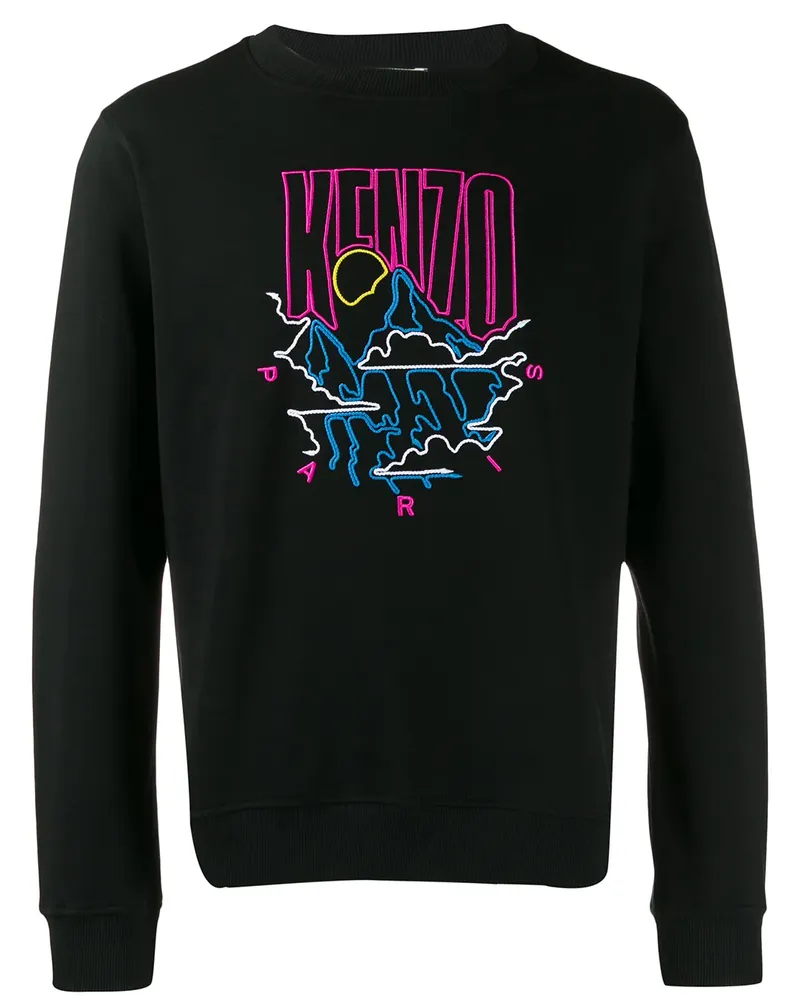 Kenzo Sweatshirt mit Logo-Stickerei - Schwarz Schwarz