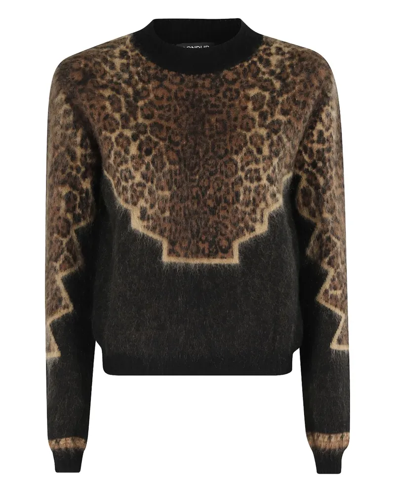 Dondup Geometrisch gemusterter Pullover mit Leoparden-Print - Braun Braun