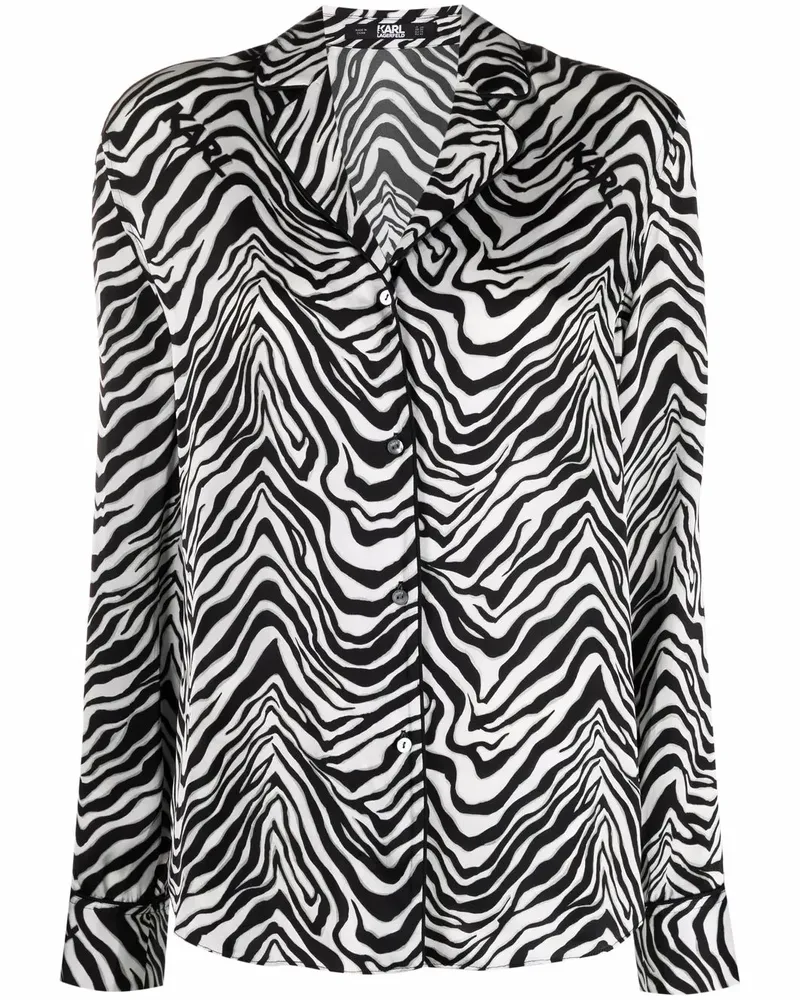 Karl Lagerfeld Hemd mit Zebra-Print - Schwarz Schwarz