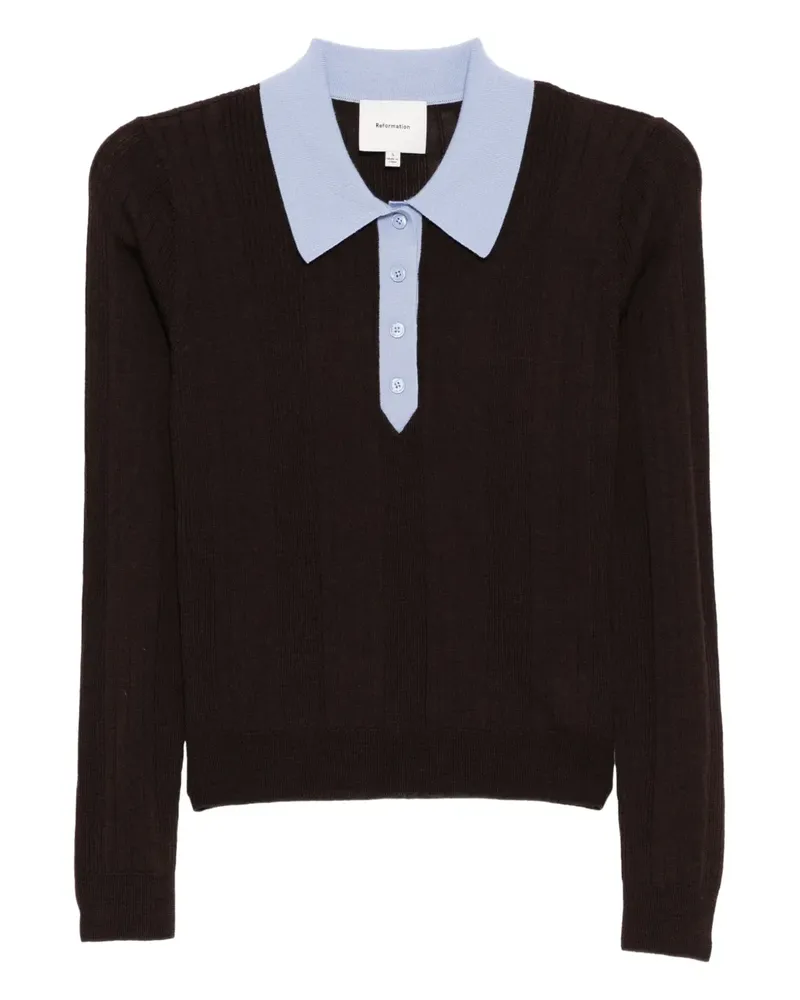 Reformation Hermia Poloshirt - Braun Braun