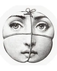 Fornasetti Teller mit Gesichts-Print Weiß