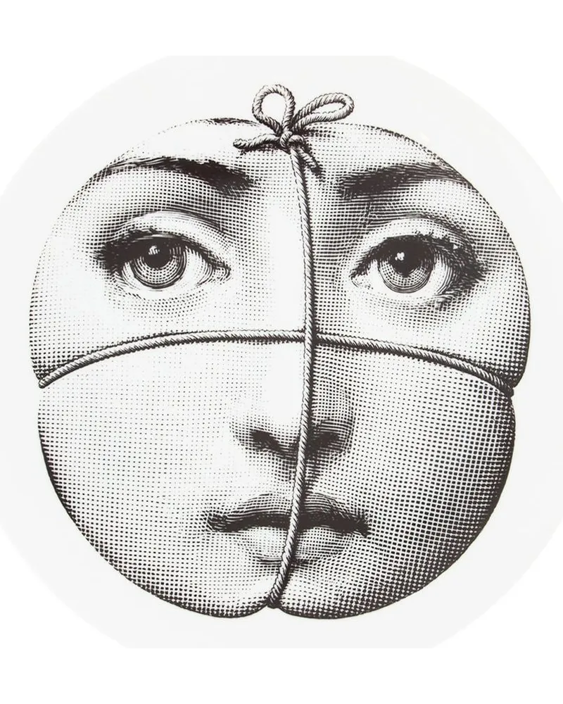 Fornasetti Teller mit Gesichts-Print Weiß