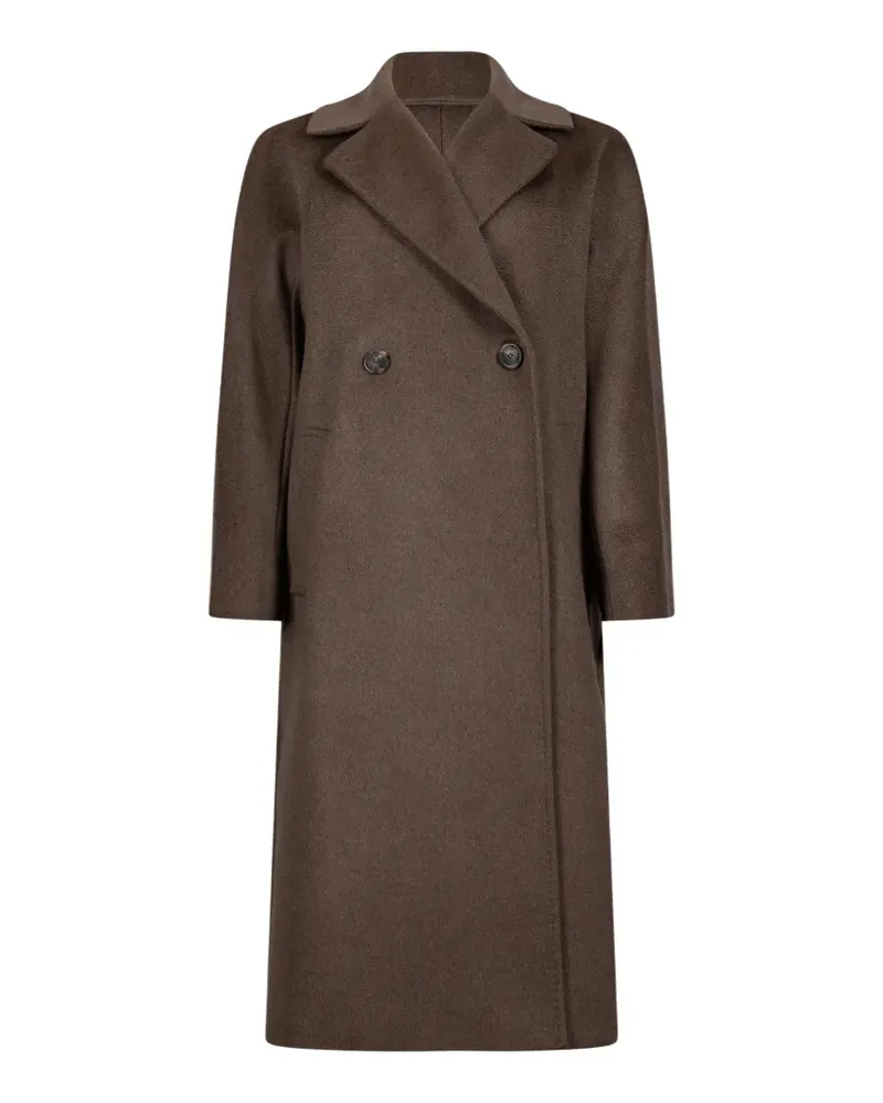 Max Mara Doppelreihiger Mantel mit Gürtel - Braun Braun