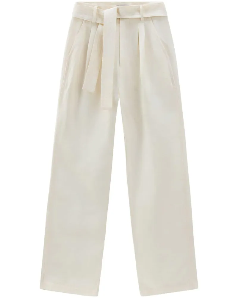Woolrich Straight-Leg-Hose mit Gürtel - Nude Nude