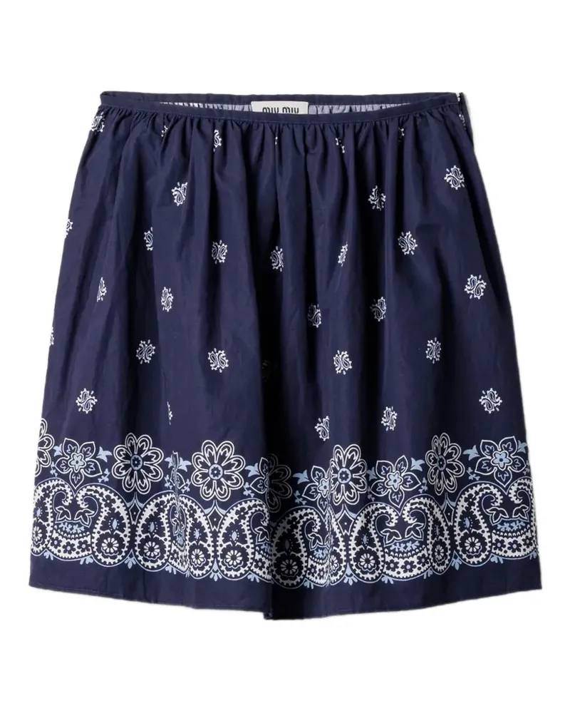 Miu Miu Cornflower Popeline-Rock - Blau Blau