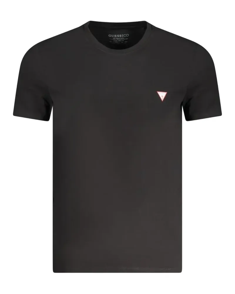 Guess T-Shirt mit Logo-Patch - Schwarz Schwarz