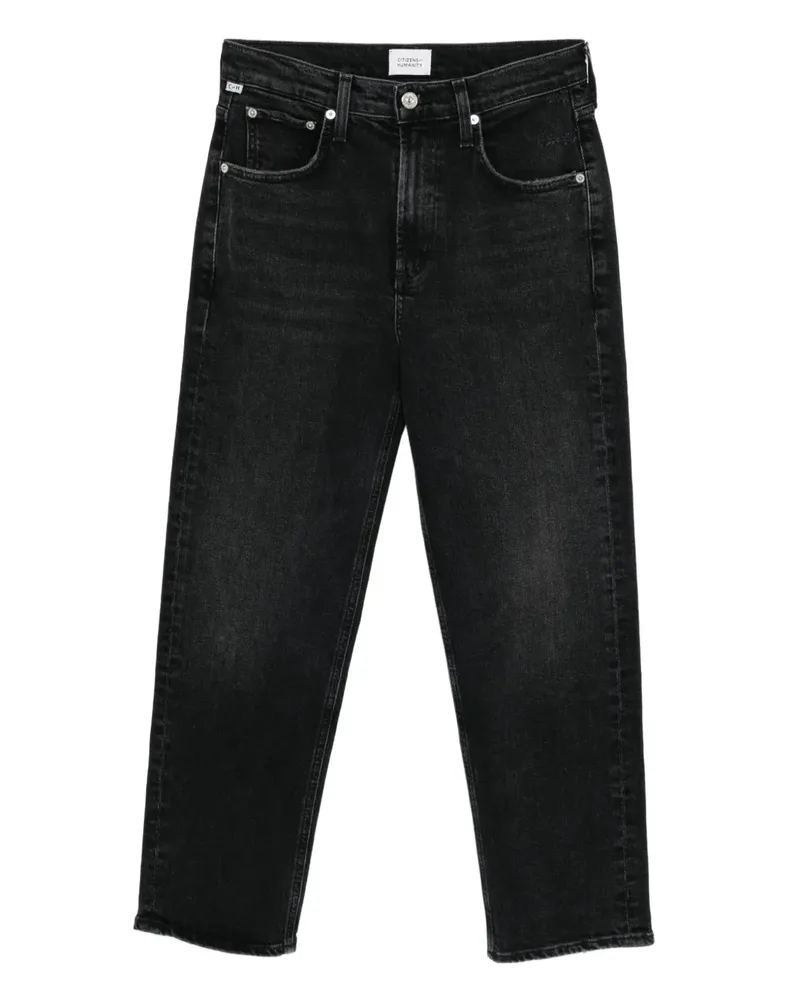 Citizens of humanity Gerade DELFINA High-Rise-Jeans - Schwarz Schwarz