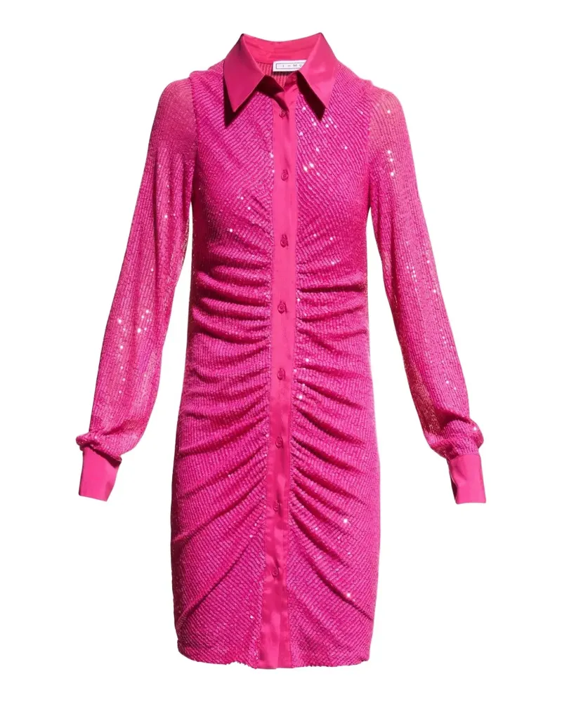 In The Mood for Love Gerafftes Lina Minikleid mit Pailletten - Rosa Rosa