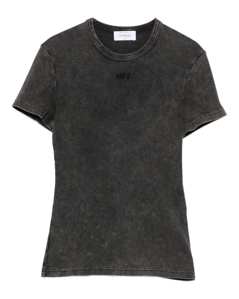 OFF-WHITE logo-embroidered T-shirt - Grau Grau