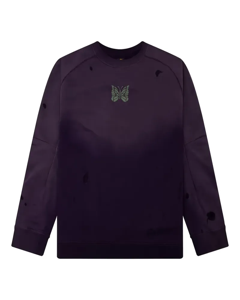 NEEDLES Deconstructed butterfly-print sweatshirt - Violett Violett