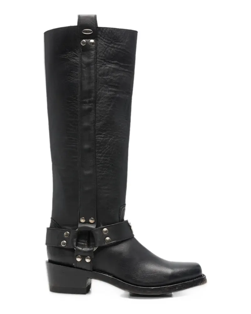 Mexicana harness-detail leather biker boots - Schwarz Schwarz