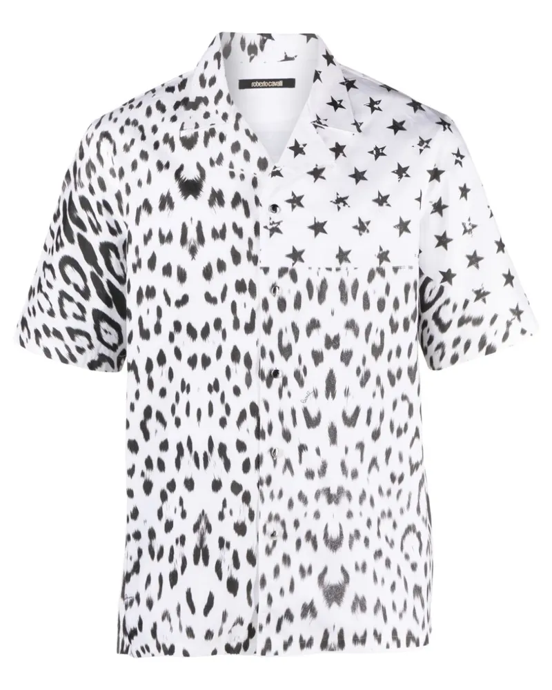Roberto Cavalli Hemd mit grafischem Print - Weiß Weiß
