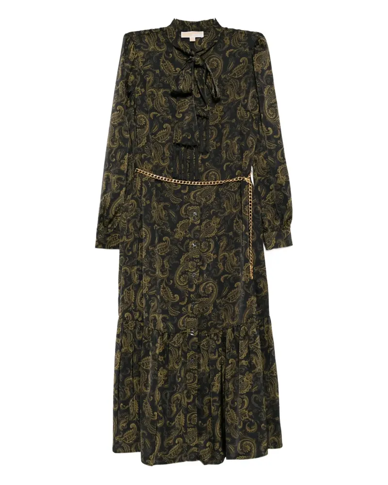 Michael Kors Midikleid mit Paisley-Print - Schwarz Schwarz
